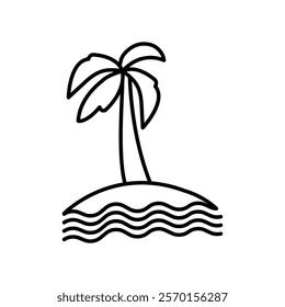 Palm tree icon Vector logo set flat