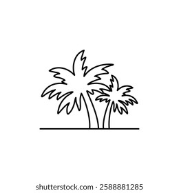Palm tree icon Vector logo set flat