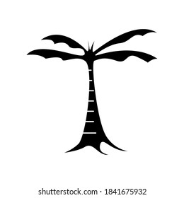 Palm tree icon vector on white