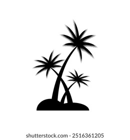 Palm tree icon vector on white background