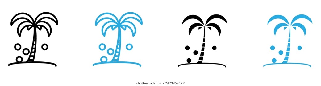 Palm tree icon vector set collection for web
