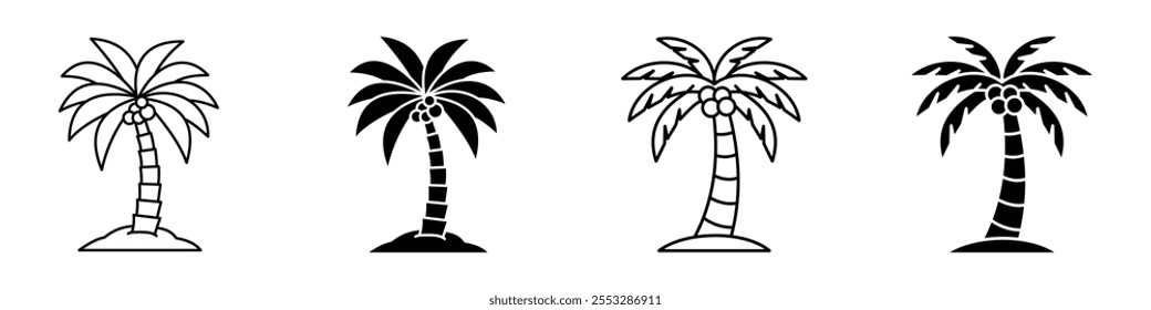 Palm tree icon vector set. EPS10