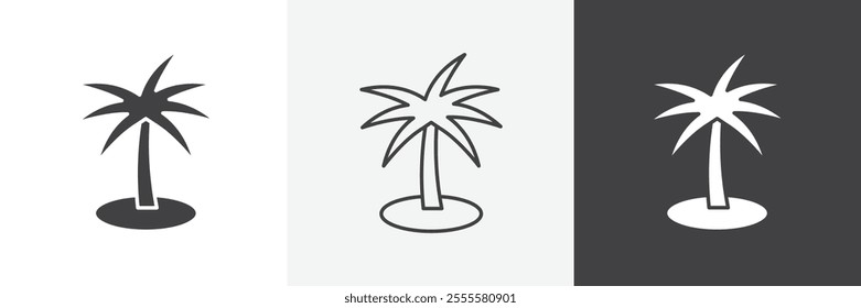 Palm tree icon vector set for ui designs