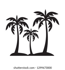 palm tree icon vector silhouette, palm on the beach vector illustration