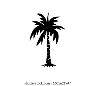 palm tree icon vector, silhouette design isolated