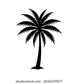 Palm tree icon vector silhouette