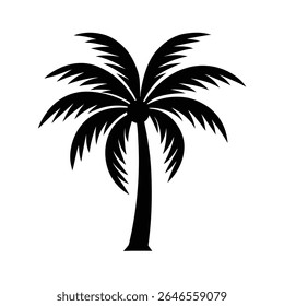 Palm tree icon vector silhouette
