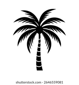 Palm tree icon vector silhouette