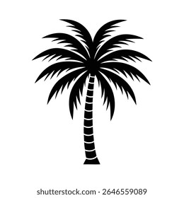 Silueta del Vector del icono de la palmera