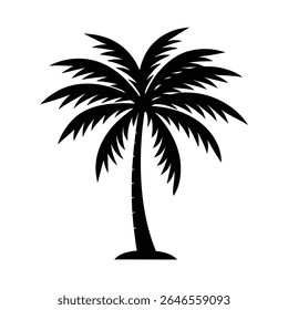 Palm tree icon vector silhouette