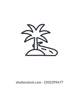 icono de palmera. Vector. Trazo editable. signo de estilo lineal para uso Diseño web, logotipo. Ilustración de símbolo.