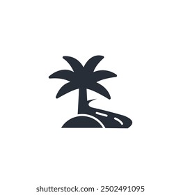palm tree  icon. vector.Editable stroke.linear style sign for use web design,logo.Symbol illustration.