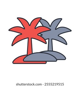 palm tree icon. vector.Editable stroke.linear style sign for use web design,logo.Symbol illustration.
