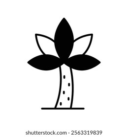 palm tree icon with white background vector stock illustration