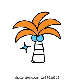 ícone Palm Tree com fundo branco vetor ilustração stock