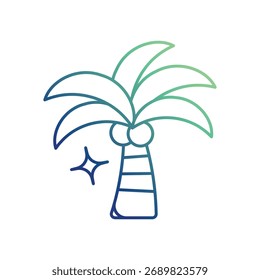 Palmenbaum-Symbol mit weißem Hintergrund, Vektorgrafik
