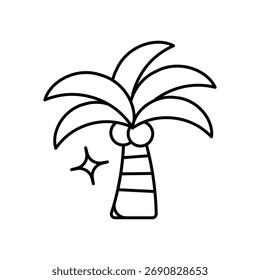Icono de palmera con fondo blanco Vector Ilustración de stock