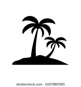 Palm tree icon.Coconut tree icon.Tropical island with palm. Vector illustration design