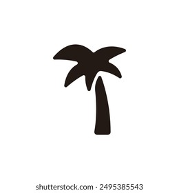 Palm tree icon.Flat versión de silueta.