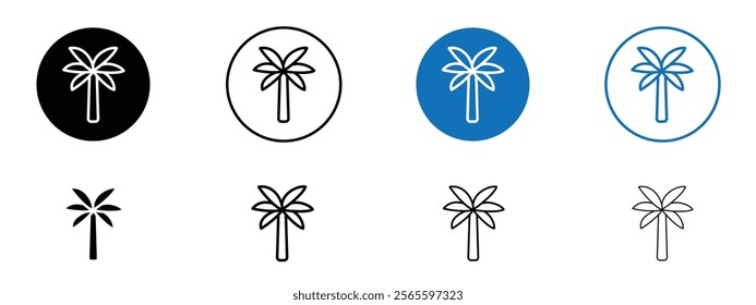 Palm tree icons in black and blue colors