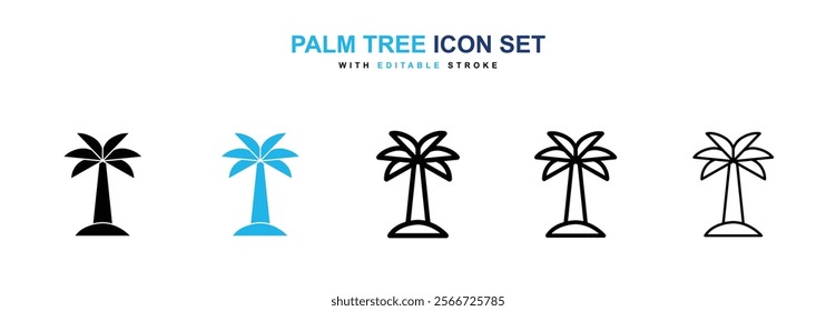 Palm tree icons vector collection pack.