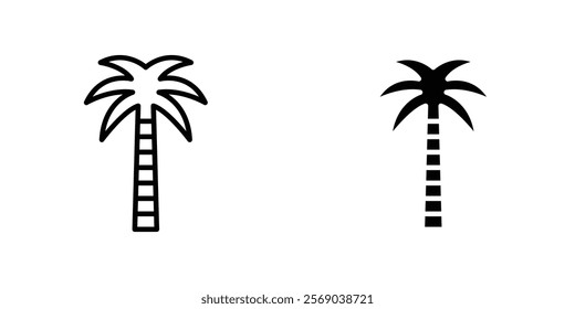 Palm tree icons vector graphic pack