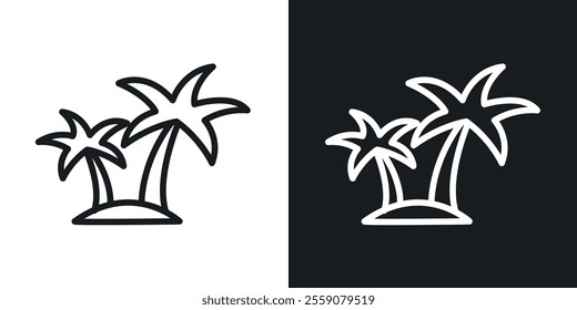 Palm tree icons. vector set in black colors