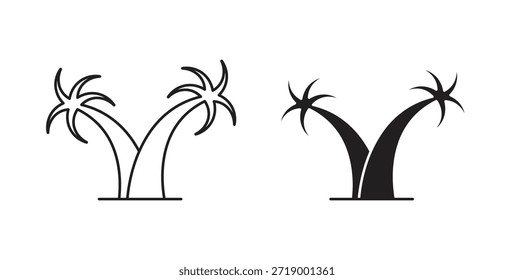 Palmensymbole, Vektorsymbole. gefülltes flaches Zeichen