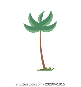 Palm tree illustation in flat design style, coconut tree isolated on white background - Vector
