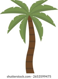 Ilustração de Palm Tree isolada em fundo branco. Vetor de Desenho Animado Plano