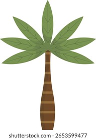 Ilustração de Palm Tree isolada em fundo branco. Vetor de Desenho Animado Plano