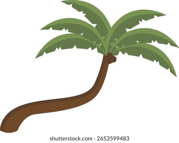 Ilustração de Palm Tree isolada em fundo branco. Vetor de Desenho Animado Plano