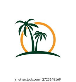 Palm tree illustration logo template