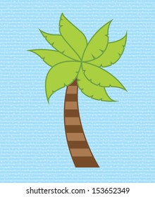 palm tree illustration over dotted background. vector illustration 