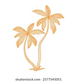 palm tree illustration for t shirt print, greetings, poster, banner