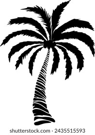 Palm tree illustration. a tropical island with palms. Nature logo icon