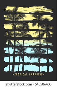 palm tree illustration, typography,summer graphic, vector