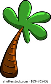 Palm tree, illustration, vector on white background
