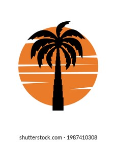 imagen de palmera con sol