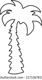 Palm tree ;ine art vector design on white background..eps
