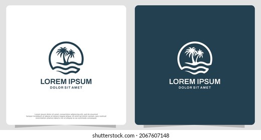 Plantilla de diseño del logotipo inspirado en las palmeras.