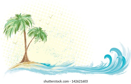 Palm tree island