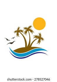 Palm tree island