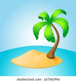 Palm tree island. EPS10 vector.