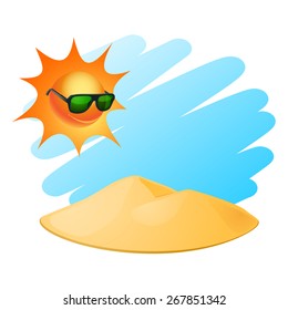 Palm tree island. EPS10 vector.
