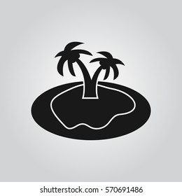 Palm tree and island icon