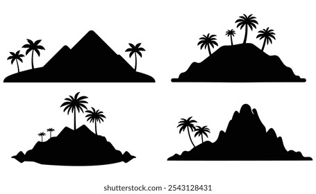 Palm Tree Island Illustration for Tropical Travel Designs