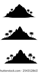 Palm Tree Island Illustration for Tropical Travel Designs