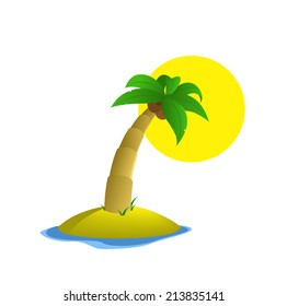 Palm Tree Island and Sun