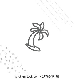 palm tree isolated line icon for web and mobile
